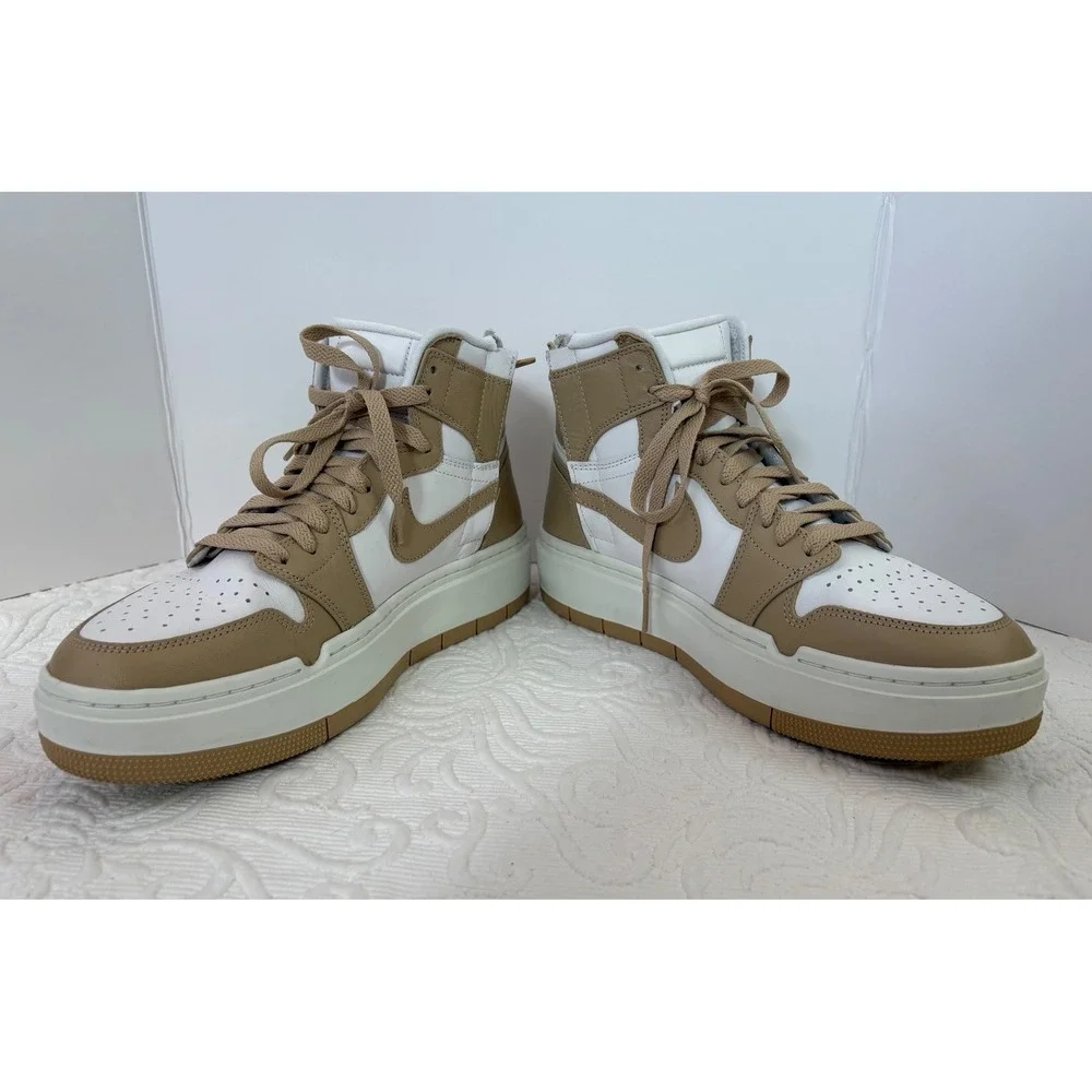 Nike Air Jordan 1 High‎ Elevated Women Zip Sneakers White Tan DN3253 121 Size 10